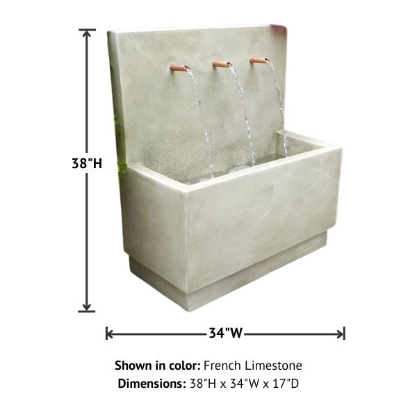 Tribus Wall Fountain with product details.