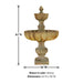 Urbino Grande Tall Two Tier Fountain against white background with product details.