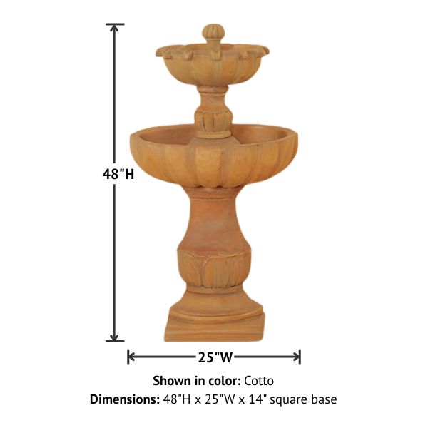 Urbino Tall Two Tier Fountain with product details.