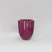 Valencia Tapered Round Fiberglass Planter in gloss eggplant against gray background.