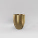 Valencia Tapered Round Fiberglass Planter in gloss metallic gold against gray background.