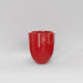Valencia Tapered Round Fiberglass Planter in gloss red against gray background.