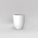 Valencia Tapered Round Fiberglass Planter in matte bright white against gray background.