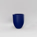 Valencia Tapered Round Fiberglass Planter in matte cobalt blue against gray background.