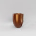 Valencia Tapered Round Fiberglass Planter in metallic bronze against gray background.
