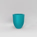 Valencia Tapered Round Fiberglass Planter in satin seafoam green against gray background.