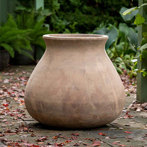 Venasque Jar - Antico Terra Cotta - S/1 on concrete in the backyard