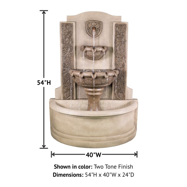 Vineyard Wall Fountain with product details.