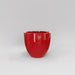 Wannsee Extra Large Round Fiberglass Planter in gloss red against gray background.