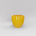 Wannsee Extra Large Round Fiberglass Planter in gloss saffron against gray background.