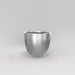 Wannsee Extra Large Round Fiberglass Planter in metallic silver against gray background.