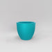 Wannsee Extra Large Round Fiberglass Planter in satin seafoam green against gray background.