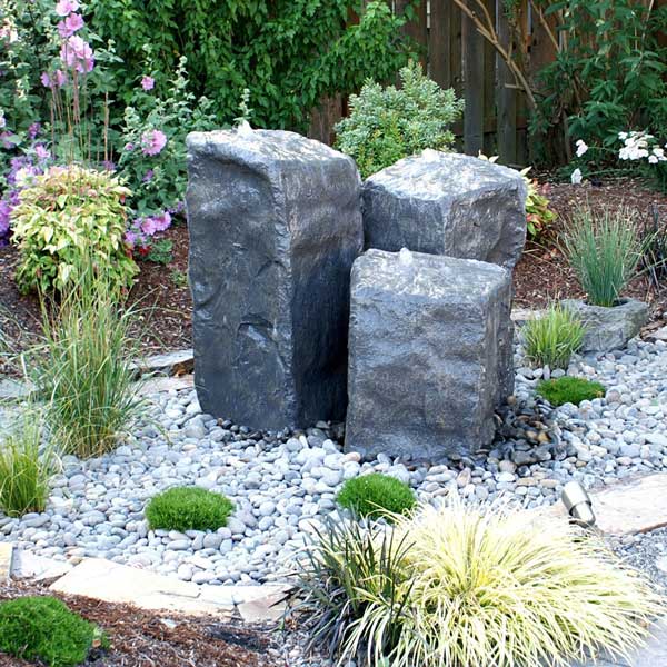 Watershed Triple Fountain Kit in action in the backyard