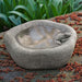 Woodland Birdbath on concrete in the backyard