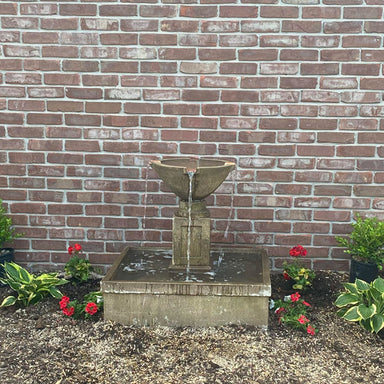 Campania International rittenhouse fountain against red brick wall running