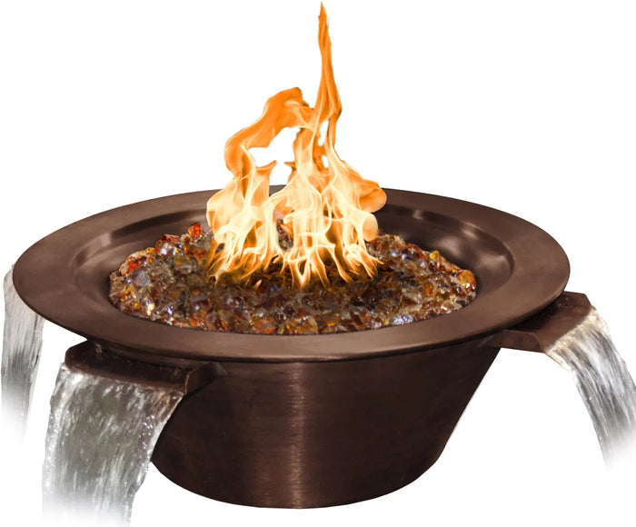 Cazo Hammered Copper 4-Way Water & Fire Bowl I The Outdoor Plus I OPT-4W30