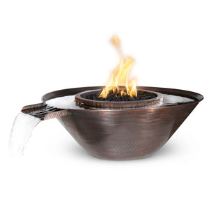 Remi Hammered Copper Fire & Water Bowl-Gravity Spill, 31" | The Outdoor Plus I OPT-31RCFOGS