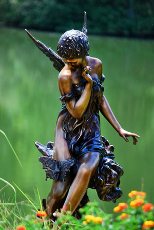 Bronze Butterfly Woman Fountain Sculpture | Metropolitan Galleries | SRB15072