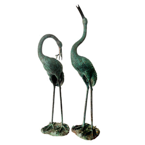 Bronze Crane Fountain Sculpture Pair | Metropolitan Galleries | SRB45715
