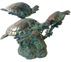 Bronze Sea Turtle Trio Fountain Sculpture | Metropolitan Galleries | SRB45936