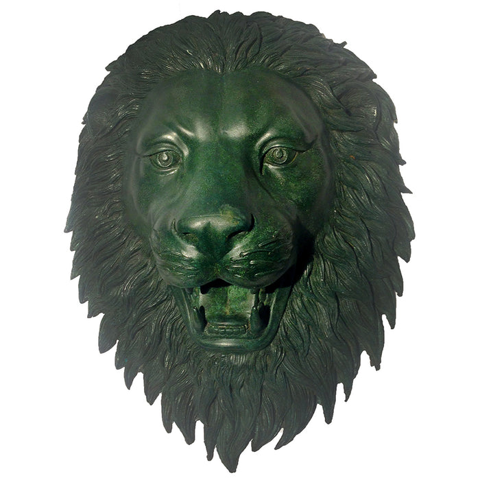 Bronze Lion Face Wall Fountain Sculpture | Metropolitan Galleries | SRB47243-G