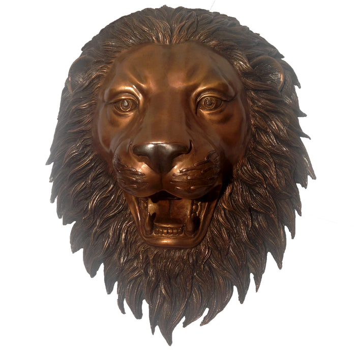 Bronze Lion Face Wall Fountain Sculpture | Metropolitan Galleries | SRB47243-B
