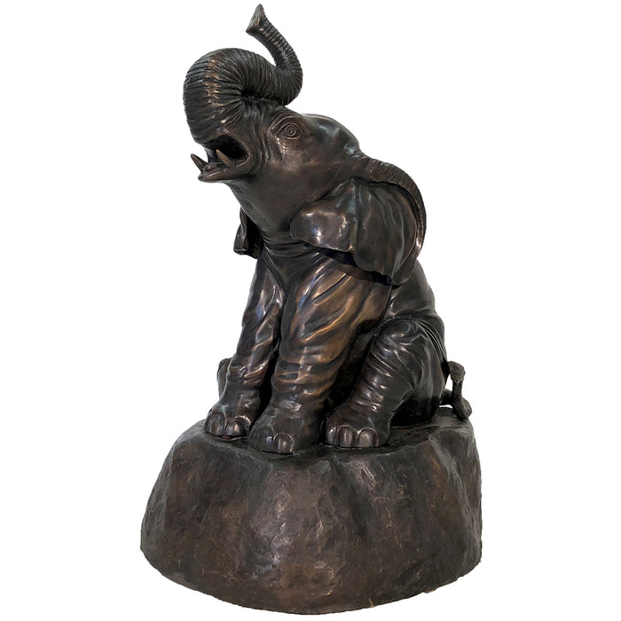 Bronze Sitting Elephant Fountain Sculpture | Metropolitan Galleries | SRB707485