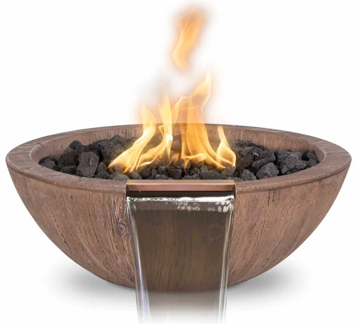 Sedona Wood Grain Fire & Water Bowl, 27" I The Outdoor Plus I OPT-27RWGFW