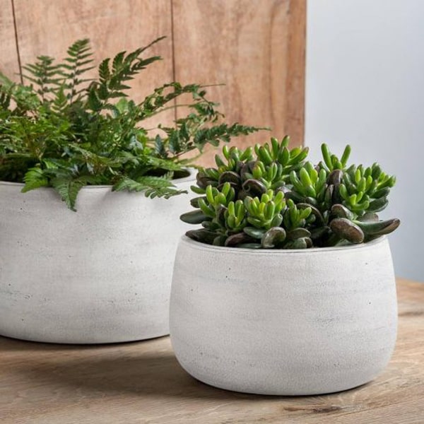 Anders Bowl Planter – Whitewash – Set of 4 Campania International