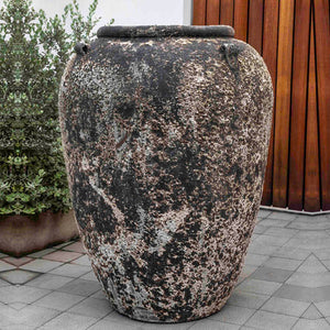 Andros Jar Planter - Aegean on concrete beside green plants