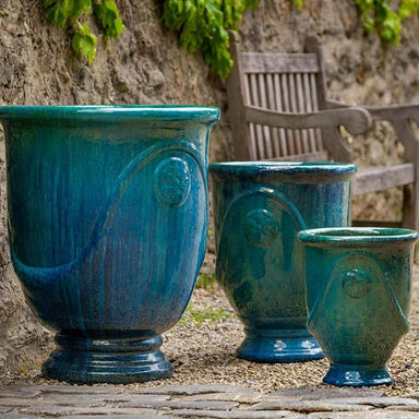 Anduze Urn - Mediterranean S/3 on gravel near chair 