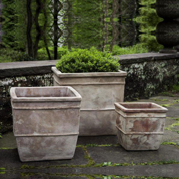 Antico Square Planter - Antico Terra Cotta - Set of 3 Campania International