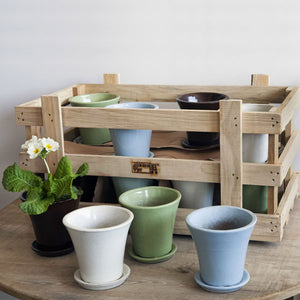 Audrey Planter - Linen Mix Set of 16 on table beside wooden box