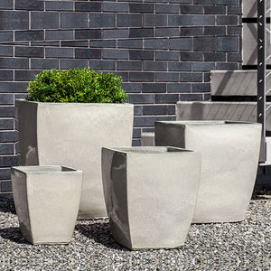 Blake Planter - Cream - S/4 on gravel filled with plants
