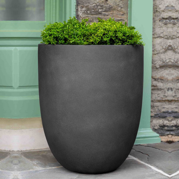 Bradford Planter, Medium - Lead Lite - S/1 on concrete filled with plants