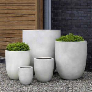 Bradford Planter, Small - Ivory Lite - S/1 on gravel filled with plants