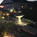 Campania caterina fountain in rock garden at night running