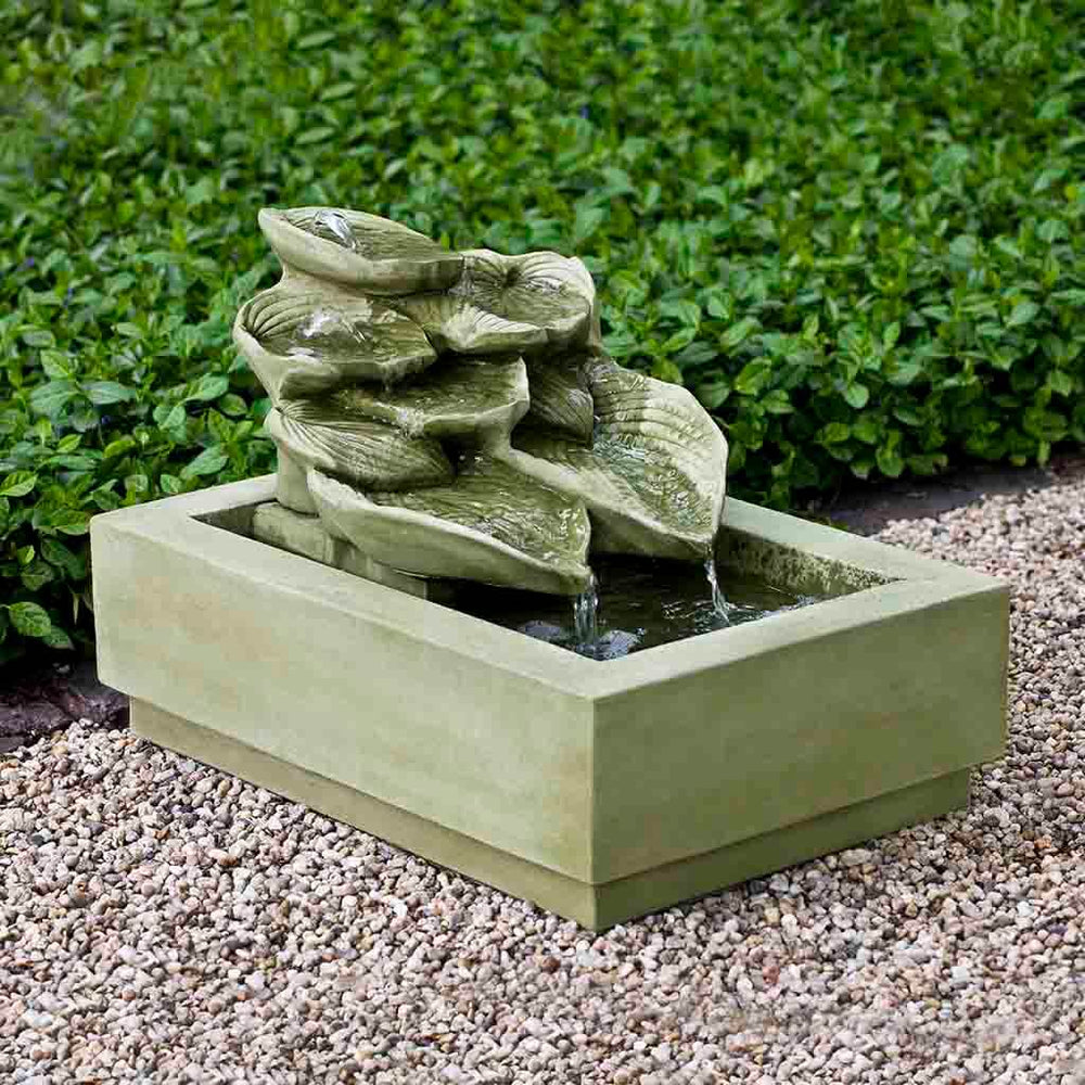 cascading hosta fountain in action