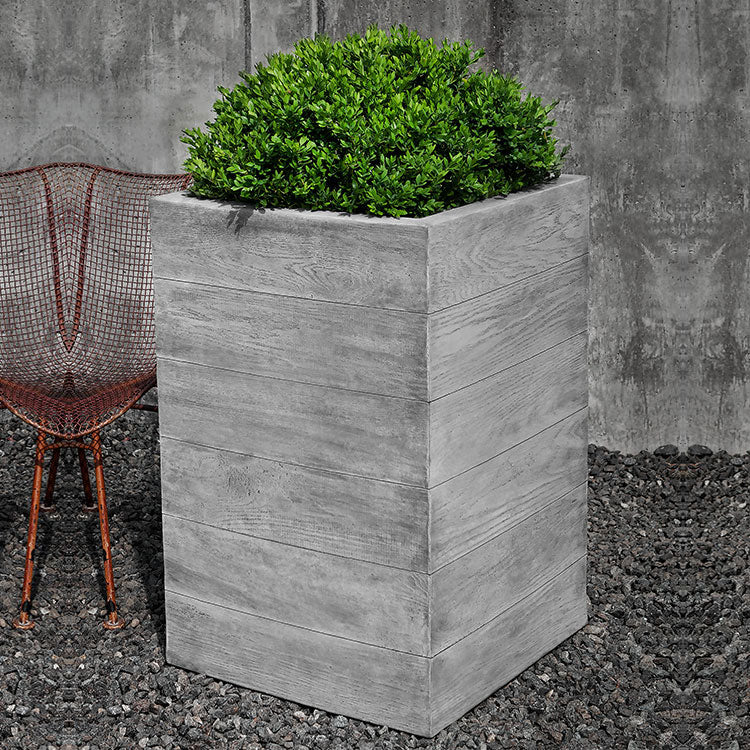 long box planters outdoor Chenes Brut Tall Box Planter by Campania International Alpine Stone