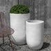 Cole Planter - White - S/2 on gravel filled with plants