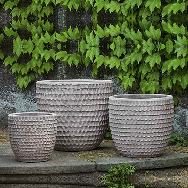 glaze plant pot Dimple Glaze Planter Set of 3 Campania International Antico Terra Cotta
