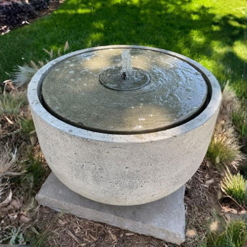 Echo Park Fountain top view in backyard running