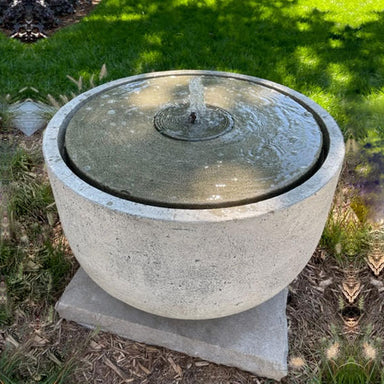 Echo Park Fountain top view in backyard running