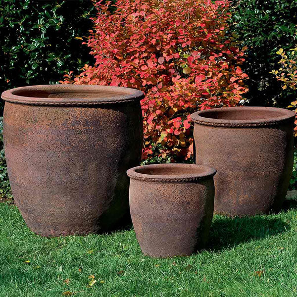large outdoor plant pot Campania International Terra Cotta Egg Pot