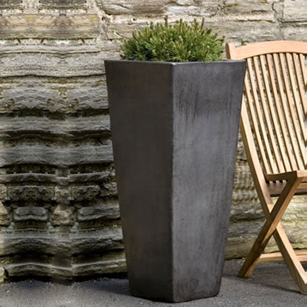 Faro Square Planter - Graphite - S/1, Tall Campania International