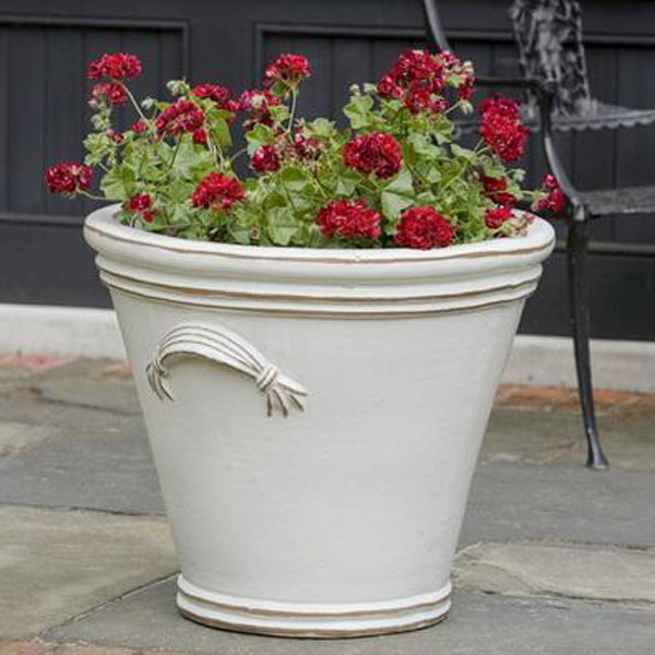 Fluted Handle Planter - Antique White