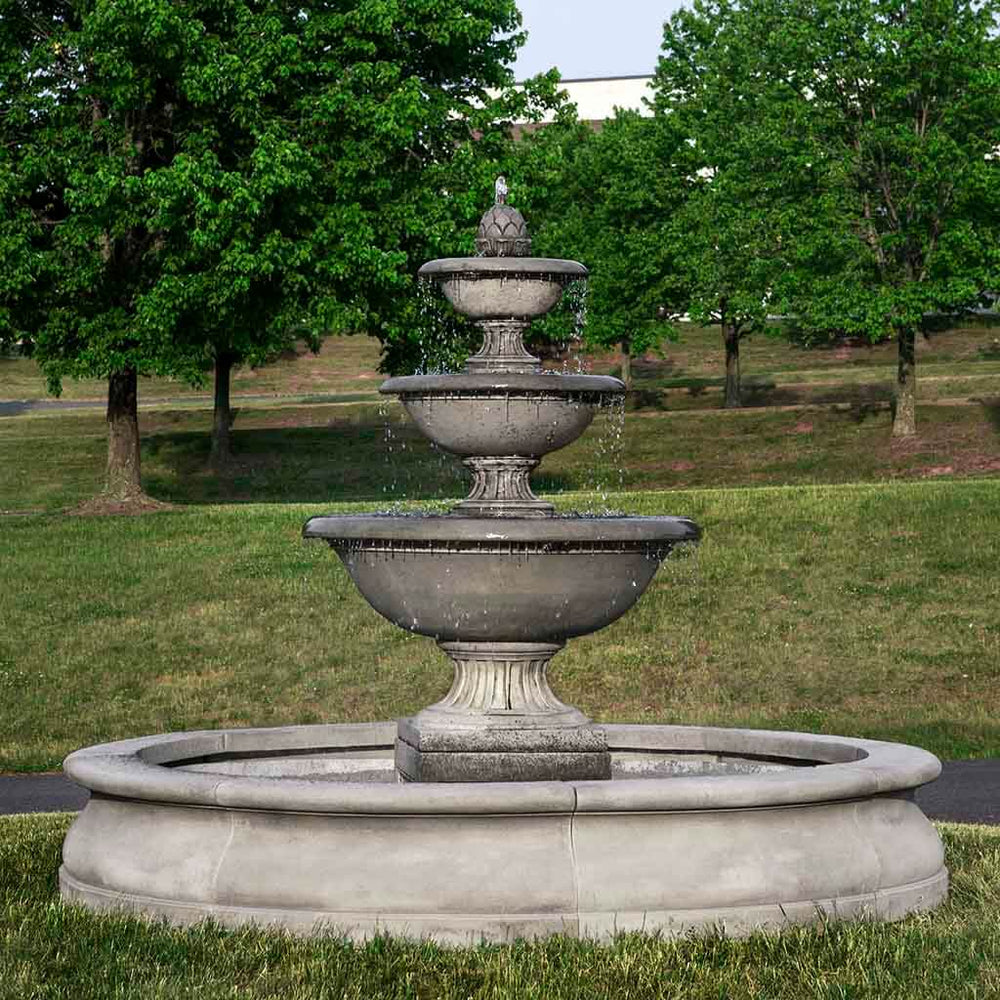 fonthill fountain in basin in action