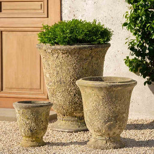 Gironde Planter Angkor Yellow S/3 on gravel filled with plants
