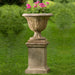 Greenwich Pedestal with Palais Arabesque Urn in backyard