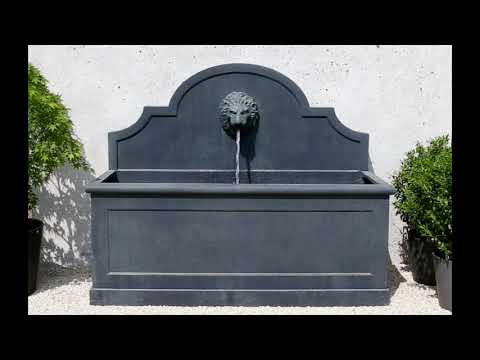 Campania Portofino Fountain in black agains white wall in action